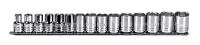 5F466 Socket Set, Metric, Std, 1/2Dr, 15 Pc