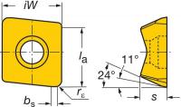 6VHF9 Mill Insert, R216-20 T3 E-M S30T