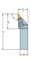 5FFH8 General Turning Tool, DVJNL 20 3D