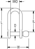 5GAA5 D Shackle, Screw Pin, 12125 lb.