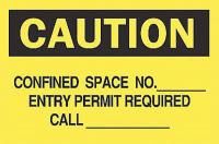 5GH83 Caution Sign, 10 x 14In, BK/YEL, ENG, Text