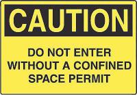 5GH87 Caution Sign, 10 x 14In, BK/YEL, ENG, Text