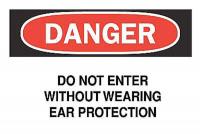 5GJ12 Danger Sign, 10 x 14In, R and BK/WHT, ENG