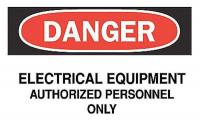 5GJ17 Danger Sign, 7 x 10In, R and BK/WHT, ENG