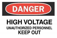 5GJ27 Danger Sign, 7 x 10In, R and BK/WHT, ENG, HV