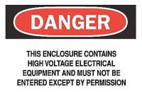 5GJ48 Danger Sign, 7 x 10In, R and BK/WHT, ENG, HV