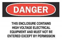 5GJ49 Danger Sign, 10 x 14In, R and BK/WHT, ENG