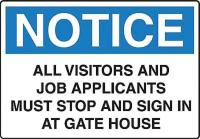 5GJ59 Security Sign, 10 x 14In, BK and BL/WHT