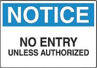 5GJ75 Notice Sign, 7 x 10In, BL and BK/WHT, ENG