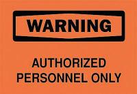 5GK10 Warning Sign, 7 x 10In, BK/ORN, ENG, Text