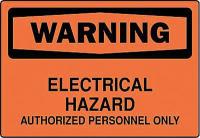 5GK14 Warning Sign, 7 x 10In, BK/ORN, ENG, Text