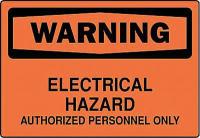 5GK15 Warning Sign, 10 x 14In, BK/ORN, ENG, Text