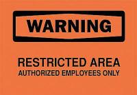 5GK21 Warning Sign, 10 x 14In, BK/ORN, ENG, Text