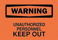 5GK23 Warning Sign, 10 x 14In, BK/ORN, ENG, Text