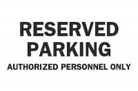 5GK67 Parking Sign, 10 x 14In, BK/WHT, Text