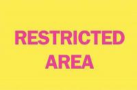 5GK69 Admittance Sign, 10 x 14In, R/YEL, ENG, Text