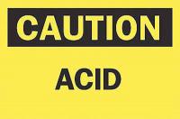 5GK77 Caution Sign, 10 x 14In, BK/YEL, Acid, ENG