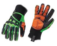 5WXY8 Cold Protection Gloves, 2XL, Lm/Blk/Orn, PR
