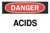 5GL08 Danger Sign, 7 x 10In, R and BK/WHT, Acids