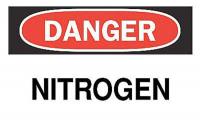 5GL39 Danger Sign, 10 x 14In, R and BK/WHT, ENG