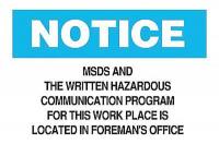 5GL64 Notice Sign, 10 x 14In, BL and BK/WHT, ENG