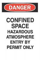 5GM26 Danger Sign, 10 x 7In, R and BK/WHT, ENG