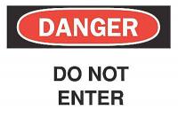 5GM28 Danger Sign, 10 x 14In, R and BK/WHT, ENG