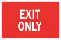 5GM84 Exit Sign, 7 x 10In, R/WHT, Glossy FNSH, AL