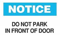 5GN19 Parking Sign, 7 x 10In, BK and BL/WHT, Text