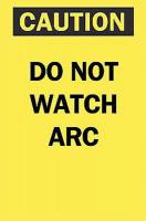 5GN69 Caution Sign, 10 x 7In, BK/YEL, ENG, Text