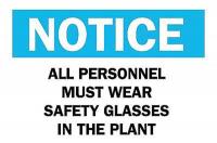 5GP10 Notice Sign, 10 x 14In, BL and BK/WHT, ENG