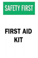 5GP29 First Aid Sign, 10 x 7In, GRN and BK/WHT