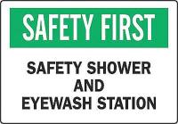 5GP39 Safety Shower Sign, 10 x 14In, ENG, Text