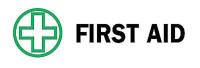5GP50 First Aid Sign, 7 x 10In, GRN and BK/WHT