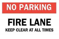 5GP68 Fire Lane Sign, 7 x 10In, BK and R/WHT, ENG