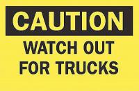 5GP99 Caution Sign, 7 x 10In, BK/YEL, ENG, Text