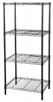 32V411 Wire Shelving, 74x36x18, 4 Shelf, Black