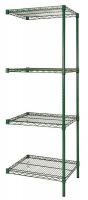 5GPR3 Shelving, Add-On, H74, W36, D18, Grn, 4 Shelf