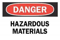 5GR32 Danger Sign, 7 x 10In, R and BK/WHT, ENG