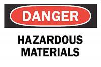 5GR33 Danger Sign, 10 x 14In, R and BK/WHT, ENG