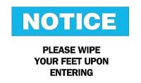 5GR86 Notice Sign, 7 x 10In, BL and BK/WHT, ENG