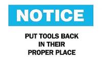 5GR89 Notice Sign, 10 x 14In, BL and BK/WHT, ENG