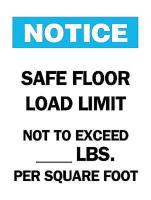 5GR91 Notice Sign, 14 x 10In, BL and BK/WHT, ENG