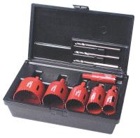 5GUV4 Hole Saw Kit, Electrician, W/Arbor, 9 Pc