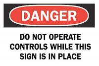 5GV50 Danger Sign, 7 x 10In, R and BK/WHT, ENG