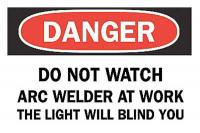 5GV63 Danger Sign, 7 x 10In, R and BK/WHT, ENG