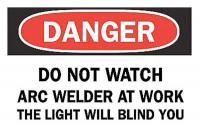 5GV64 Danger Sign, 10 x 14In, R and BK/WHT, ENG