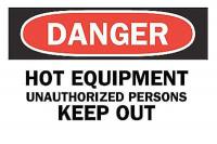 5GV82 Danger Sign, 10 x 14In, R and BK/WHT, ENG