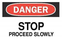 5GW29 Danger Sign, 10 x 14In, R and BK/WHT, ENG