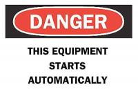 5GW32 Danger Sign, 7 x 10In, R and BK/WHT, ENG